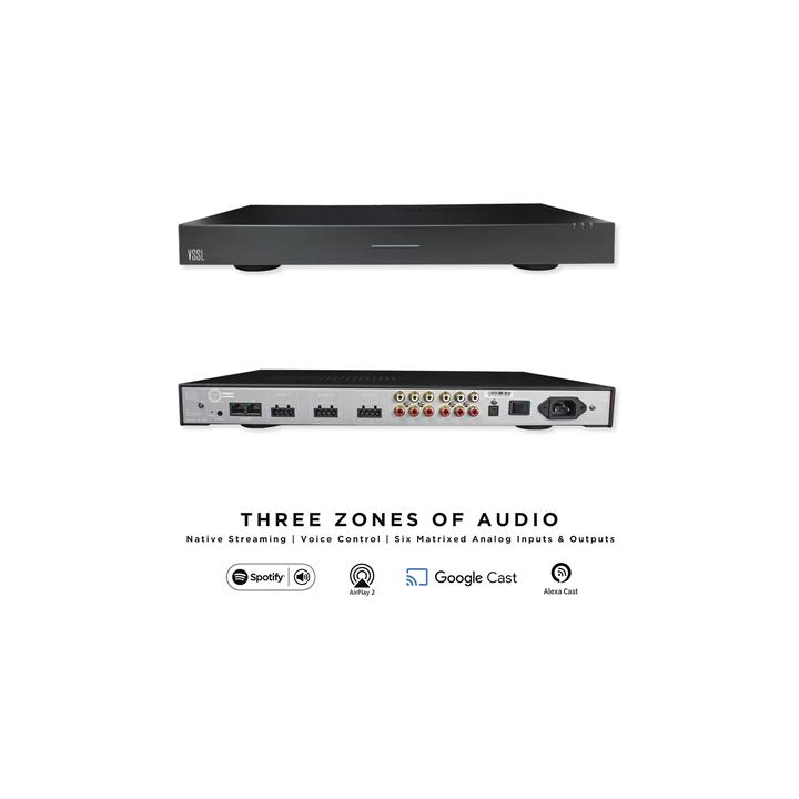 VSSL 3 zonas, 6x50W, con Chromecast, Alexa Cast, Airplay, Spotify Conn en cada zona - funciona con GoogleAsst