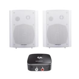 Kit  Altavoces + Modulo Receptor BT | Montaje en Pared | 2x20W RMS | Material ABS y Reja Metálica | Bracket de Metal |