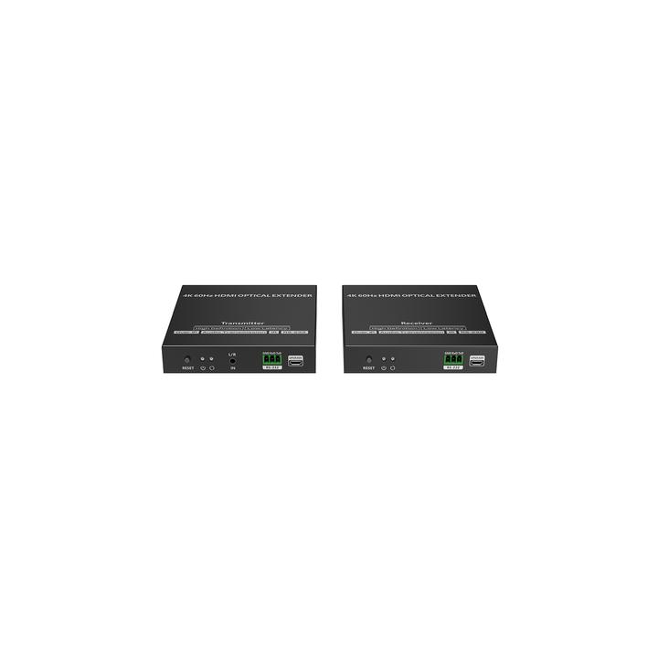 Kit extensor por fibra óptica | Hasta 40 kilómetros|  4K@60Hz | con IR | RS232