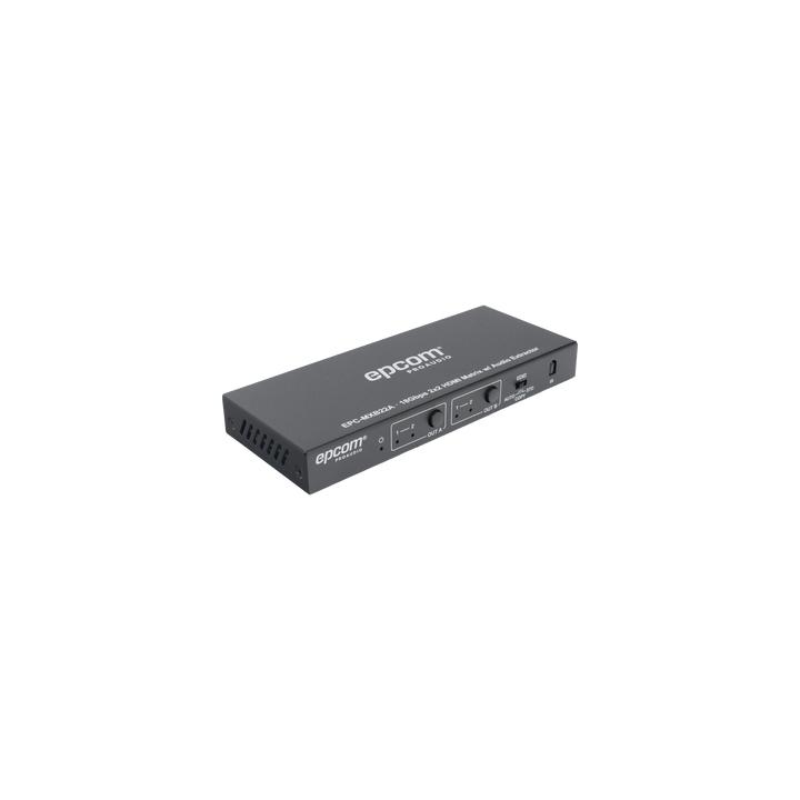 Matricial HDMI | 2x2 | 4K2K@60Hz | HDR | YCbCr 4:4:4 | EDID Auto | Extractor de Audio | Salida de audio análoga y