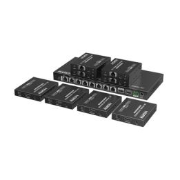 Kit Divisor y Extensor HDMI | 1x8 | Hasta 70 m |Resolución 4K @ 60 Hz |  Cat 6/6a/7 | IPCOLOR | CERO LATENCIA | Puerto