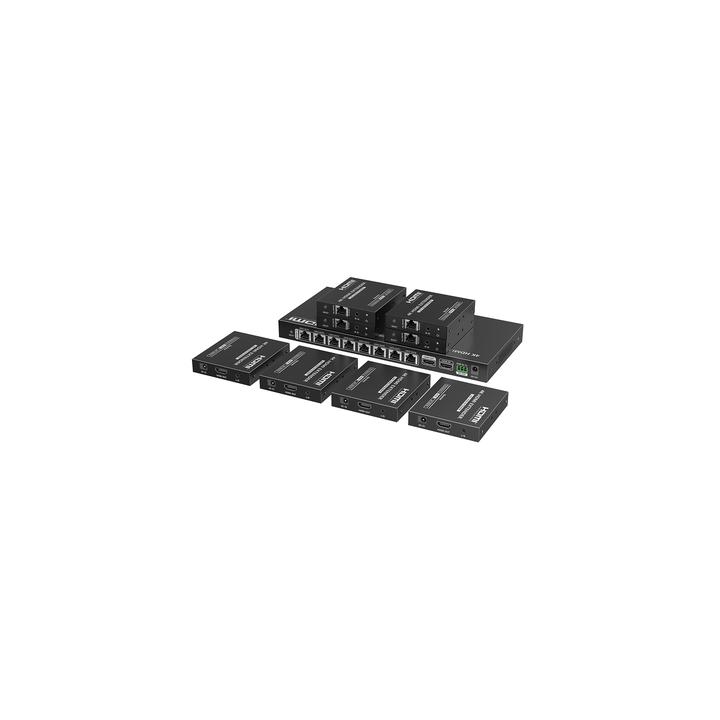 Kit Divisor y Extensor HDMI | 1x8 | Hasta 70 m |Resolución 4K @ 60 Hz |  Cat 6/6a/7 | IPCOLOR | CERO LATENCIA | Puerto