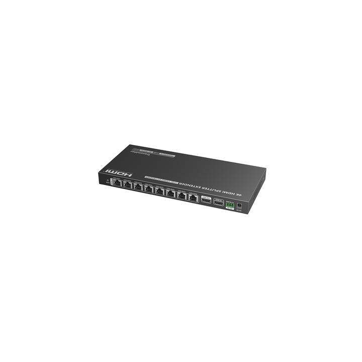 Kit Divisor y Extensor HDMI | 1x8 | Hasta 70 m |Resolución 4K @ 60 Hz |  Cat 6/6a/7 | IPCOLOR | CERO LATENCIA | Puerto