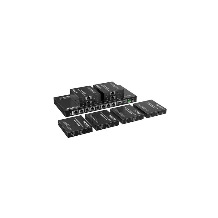 Kit Divisor y Extensor HDMI | 1x8 | Hasta 70 m |Resolución 4K @ 60 Hz |  Cat 6/6a/7 | IPCOLOR | CERO LATENCIA | Puerto