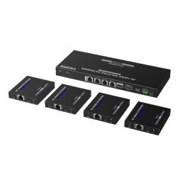 Kit Divisor y Extensor HDMI | 1x4 | Hasta 70 m |Resolución 4K @ 60 Hz |  Cat 6/6a/7 | IPCOLOR | CERO LATENCIA | Puerto