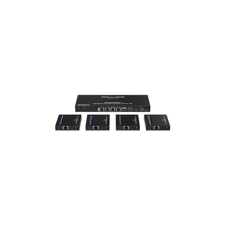 Kit Divisor y Extensor HDMI | 1x4 | Hasta 70 m |Resolución 4K @ 60 Hz |  Cat 6/6a/7 | IPCOLOR | CERO LATENCIA | Puerto
