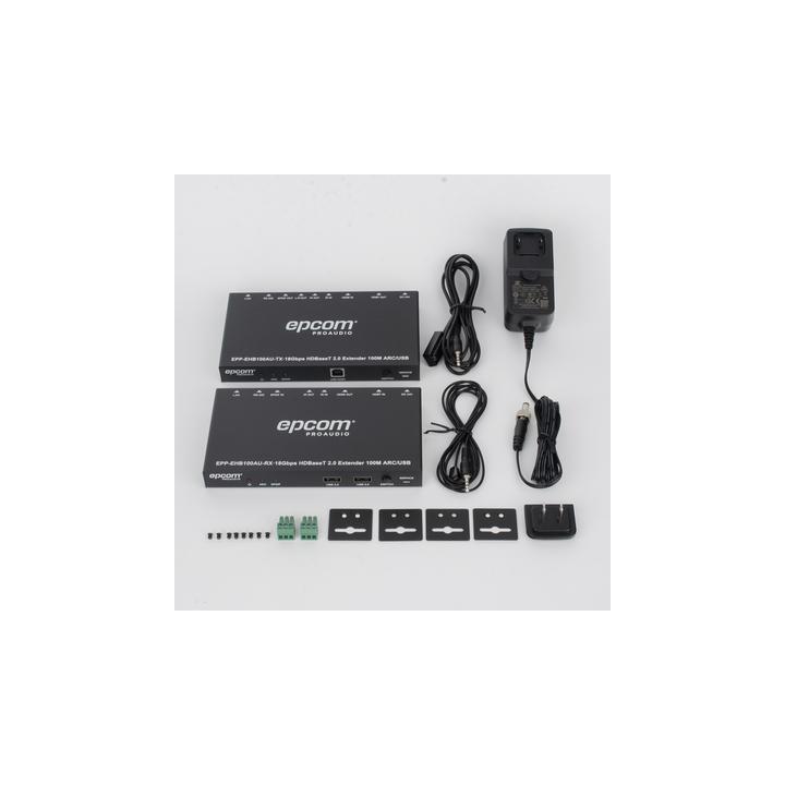 Kit Extensor HDMI | 4K2K@60HZ | HDR 4:4:4 | HDBaseT | 100M | Salida de Audio | HDCP 2.2 | IR Bidireccional | Admite la