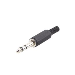 Conector macho de 6,3 mm con funda de plastico (estereo)