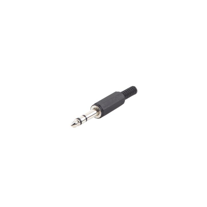 Conector macho de 6,3 mm con funda de plastico (estereo)