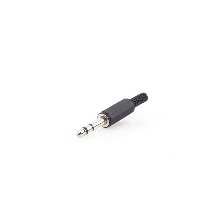 Conector macho de 6,3 mm con funda de plastico (estereo)