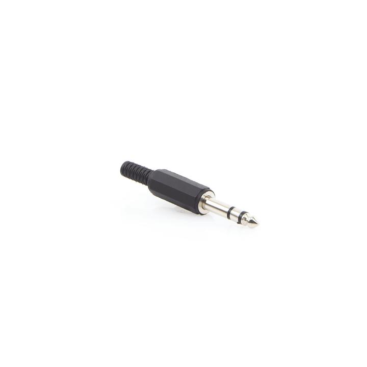 Conector macho de 6,3 mm con funda de plastico (estereo)