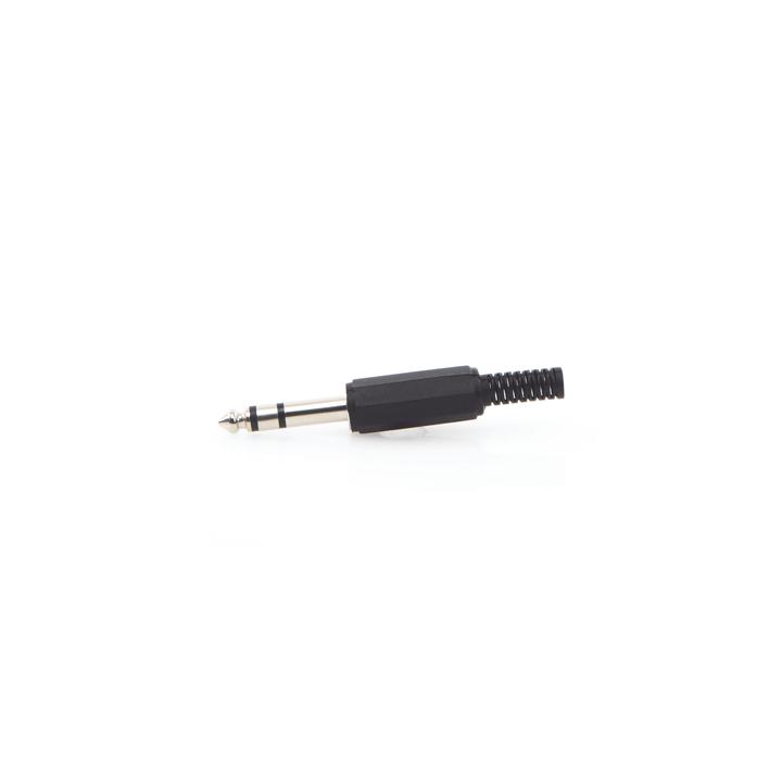 Conector macho de 6,3 mm con funda de plastico (estereo)