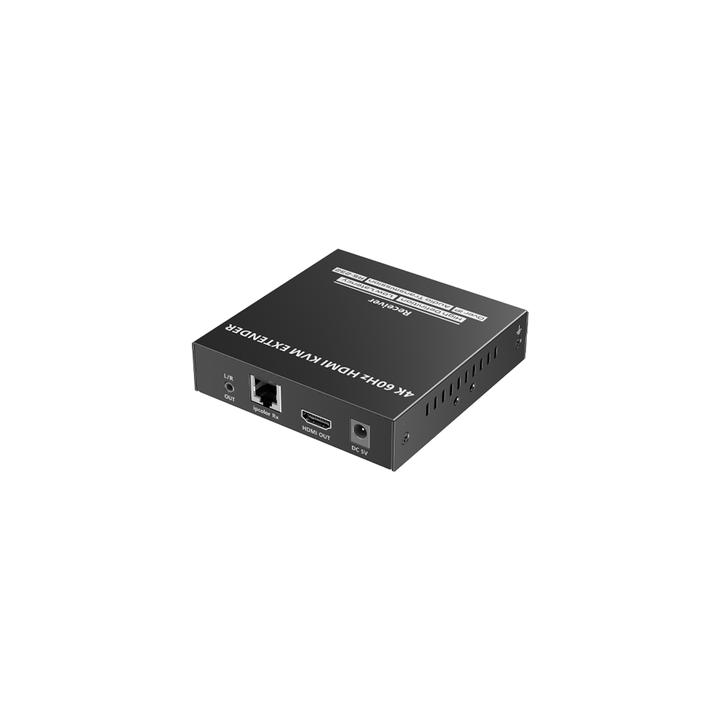 Receptor Compatible para Kit TT582-KVM |4K @60Hz | Cat 6, 6a y 7 |  hasta 150 metros | Transmite el Video y Controla tu