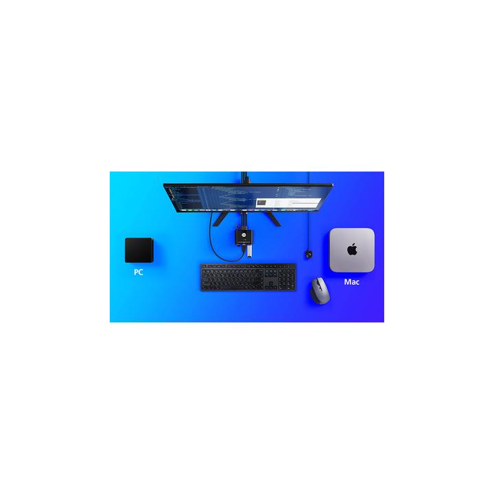 Switch KVM | USB FHD HDMI | de 2 puertos en formato cable | 1920x1080 @ 60Hz (FHD)| HDCP 1.4 | Conecta y controla 2