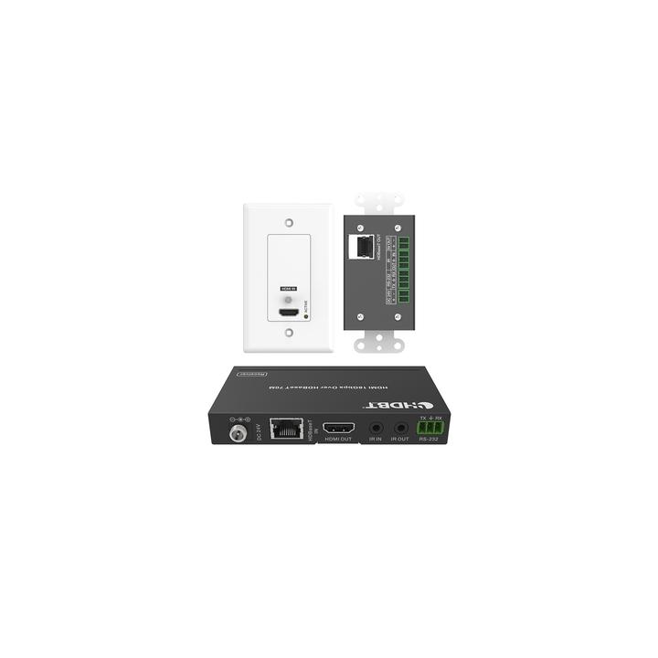 Kit Extensor HDBaseT | 4K2K@60Hz 40m | 1080p 70m | Función PoC | IR Bidireccional | RS-232 |