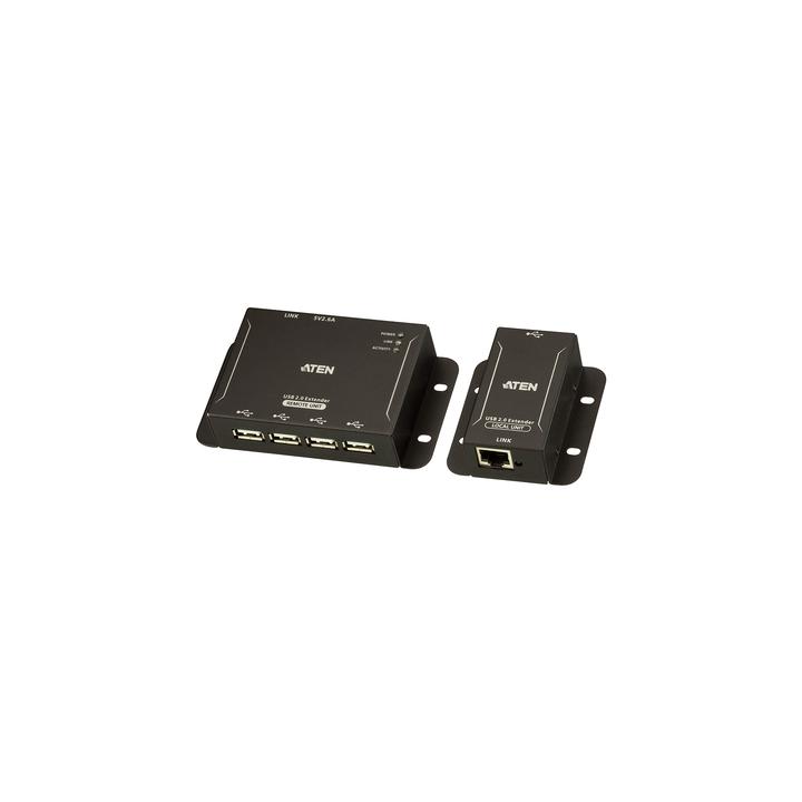 Extensor USB 2.0 |Cat 5| Hub de 4 puertos | hasta 50 metros
