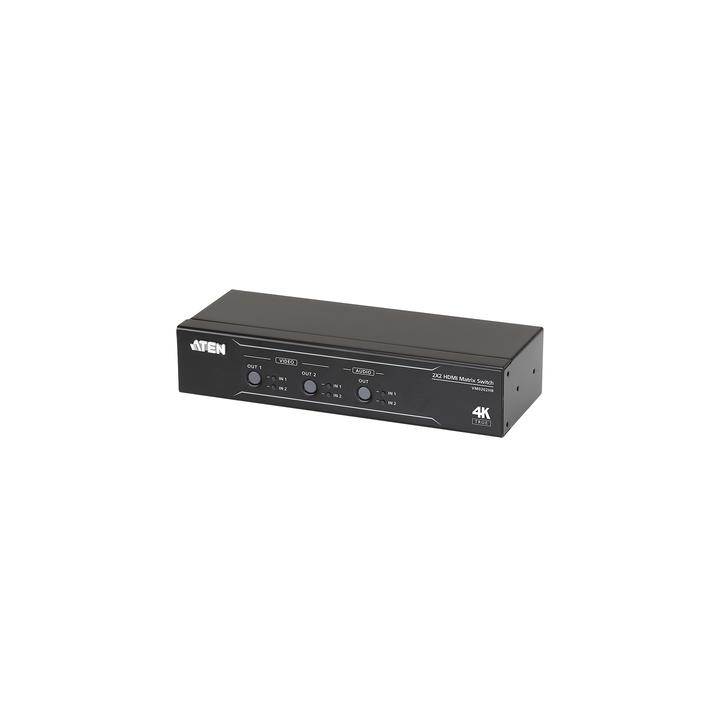 Conmutador matricial HDMI 2 x 2 True 4K con desembebedor de audio