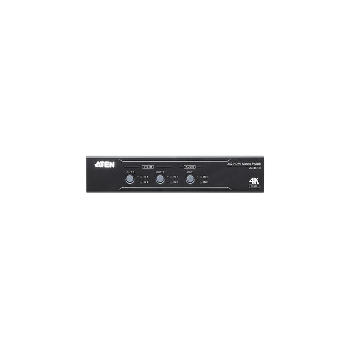 Conmutador matricial HDMI 2 x 2 True 4K con desembebedor de audio