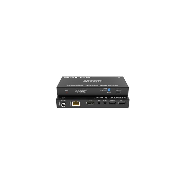 Kit Extensor HDMI con KVM |  4K@60Hz 4:4:4 | 150m en 1080 | 120m en 4K | HDBaseT | USB 2.0 | IR Bidireccional | POC |