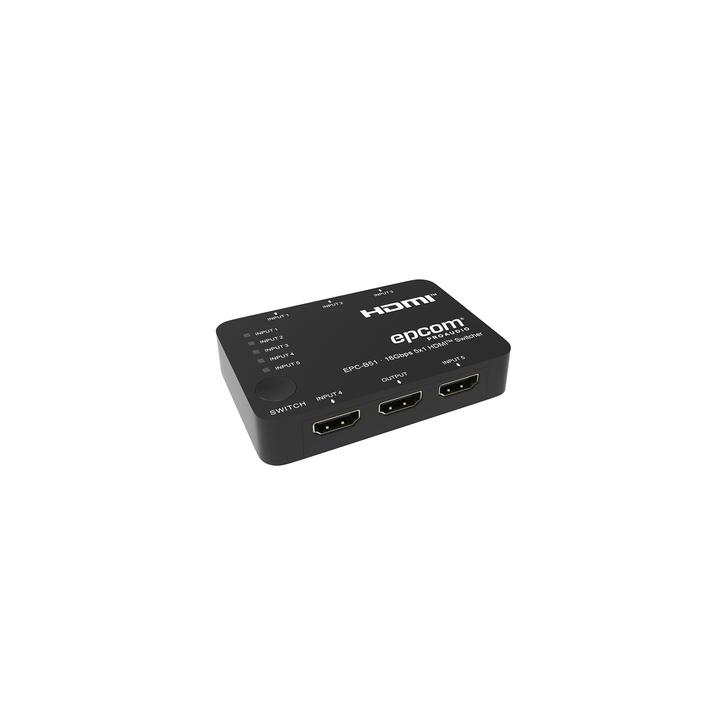Switch HDMI 5x1 | 18Gbps | 4K@60Hz | YCbCr 4:4:4 | HDR, Dolby Vision y HLG | Soporte 3D | Conmutación Automática y