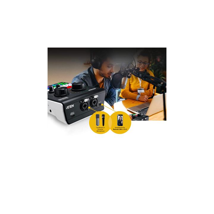 Mezclador de audio para pódcast con IA | MicLIVE™ de 6 canales