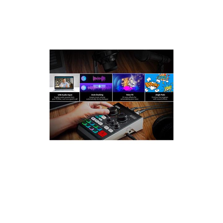 Mezclador de audio para pódcast con IA | MicLIVE™ de 6 canales