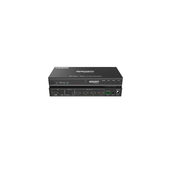 Videowall 4K 1x4 | HDMI & USB-C | 8 Modos de Visualización | Audio Óptico/Analógico | Control RS-232/IR | Plug & Play