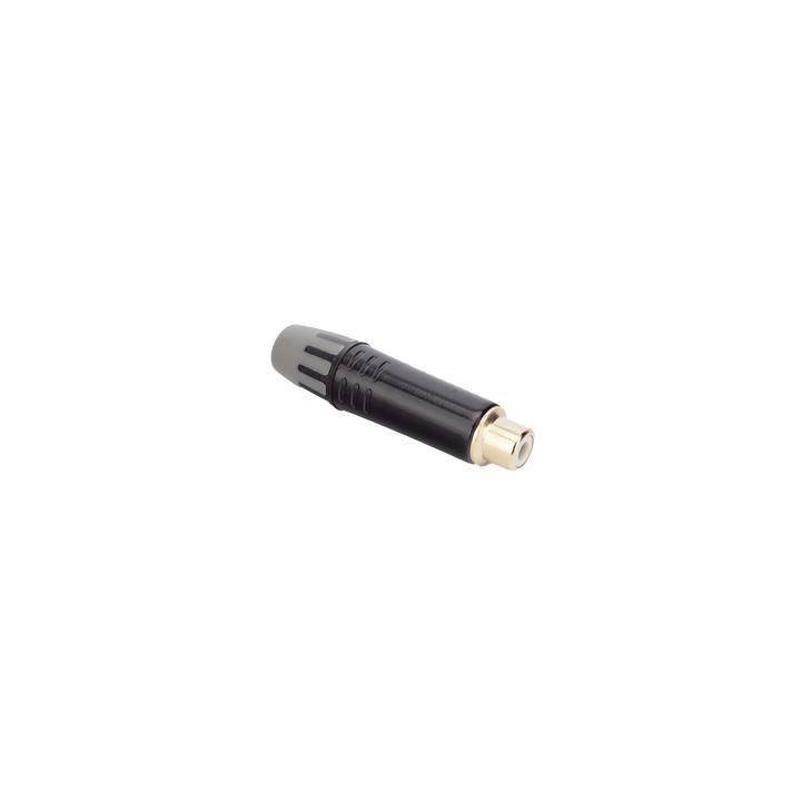 Conector Hembra RCA | Carcasa Enchapada en Negro | Contacto Enchapado en Oro | Cable OD 3.5-6.5mm