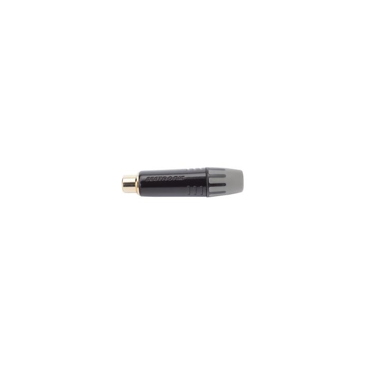 Conector Hembra RCA | Carcasa Enchapada en Negro | Contacto Enchapado en Oro | Cable OD 3.5-6.5mm