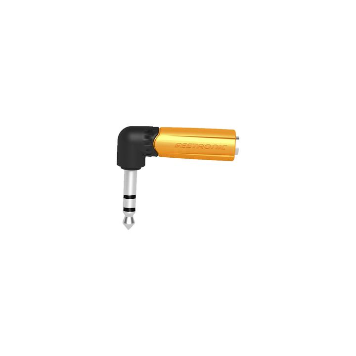 Conector Estéreo | 1/4in - 1/4in | Conector de angulo recto | Adaptador de Carcasa de Plastico