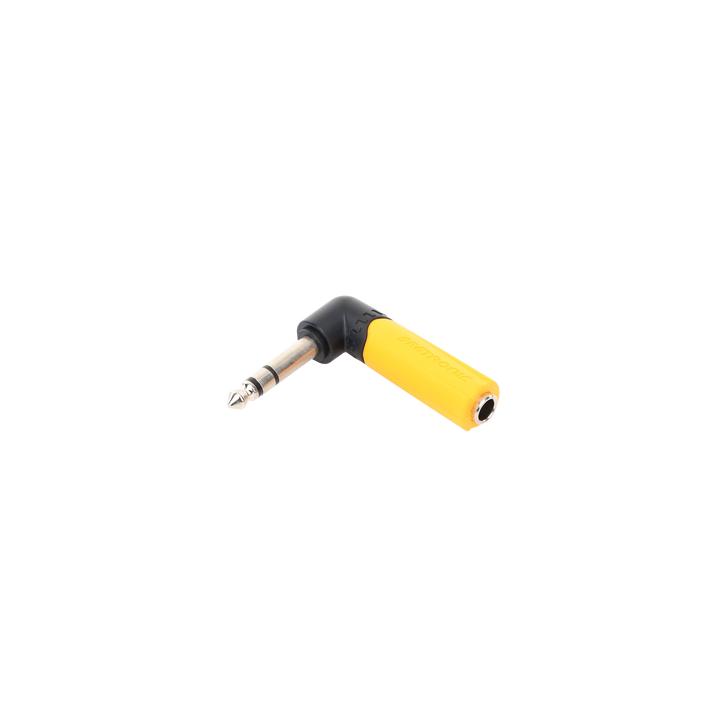 Conector Estéreo | 1/4in - 1/4in | Conector de angulo recto | Adaptador de Carcasa de Plastico