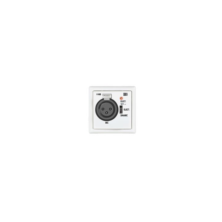 BASE DE ENTRADA MICROFÓNICA XLR PREAMPLIFICADA. BLANCO
