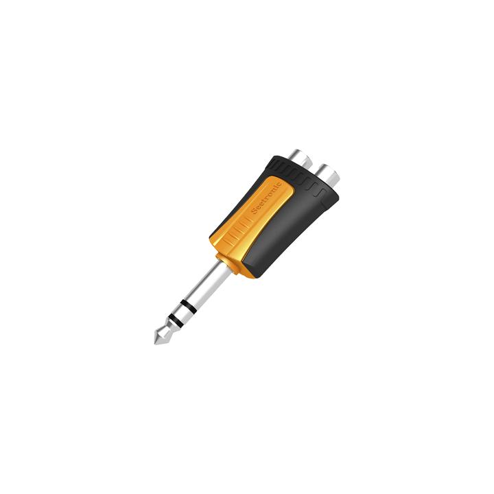 Conector Estéreo |  1/4in - 2 x RCA hembra | Adaptador de Carcasa de Plastico |