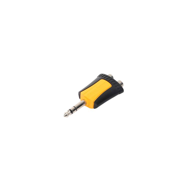 Conector Estéreo |  1/4in - 2 x RCA hembra | Adaptador de Carcasa de Plastico |