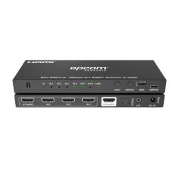 Switch HDMI 4x1 | 8K@60Hz 4:2:0 | 48 Gbps | ARC/eARC | Extracción de Audio | Gestión EDID | Control CEC