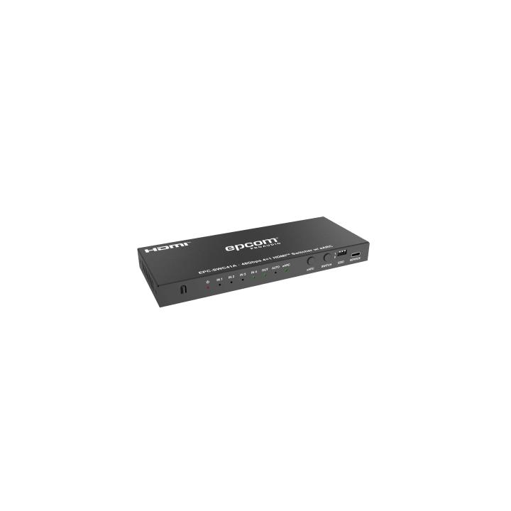 Switch HDMI 4x1 | 8K@60Hz 4:2:0 | 48 Gbps | ARC/eARC | Extracción de Audio | Gestión EDID | Control CEC