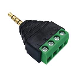 Conector de audio de 3.5mm macho a terminal de tornillo de 4 pines