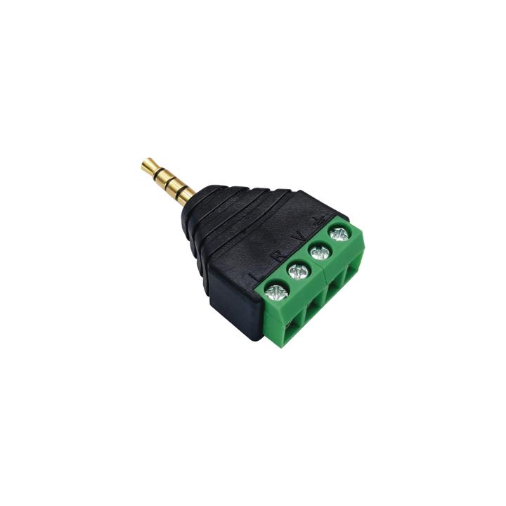 Conector de audio de 3.5mm macho a terminal de tornillo de 4 pines