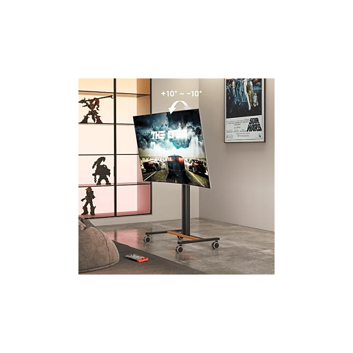 Soporte Móvil para Pantalla | Compatibilidad VESA 200x200 hasta  600x400 / Ruedas con Frenos / Ajuste de Altura y