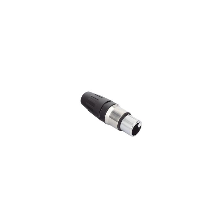 CONECTOR MACHO XLR DE 3 NÚCLEOS CON CARCASA DE ACERO INOXIDABLE Y CONTACTOS CHAPADOS EN ORO