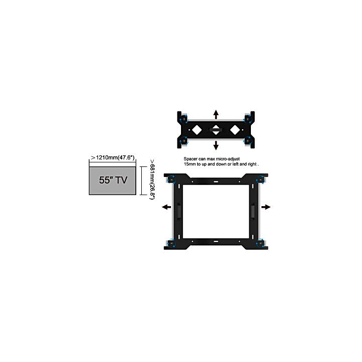 Espaciador  Para Montaje De Videowall en Pared |Compatible con Pantallas de 55"