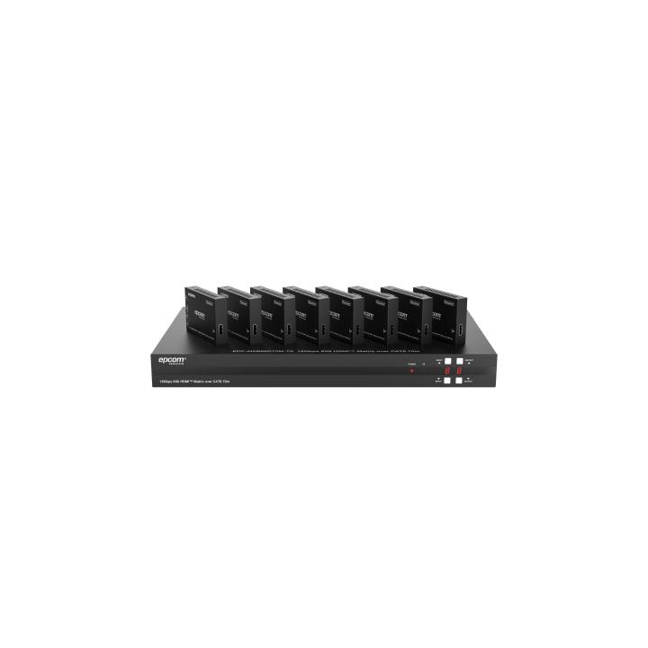 Matriz HDMI 8x8 | 4K@60Hz 4:4:4 | 8 Salidas HDMI + 8 CAT | Extensión hasta 70 m | Audio HD | Control IR/LAN/RS-232/Web