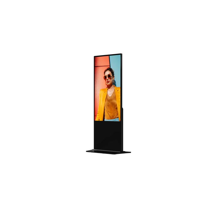 Pantalla de 55" 4K para Publicidad Digital / Base para Piso (Totem) / Gestión de Contenido y Control Centralizado
