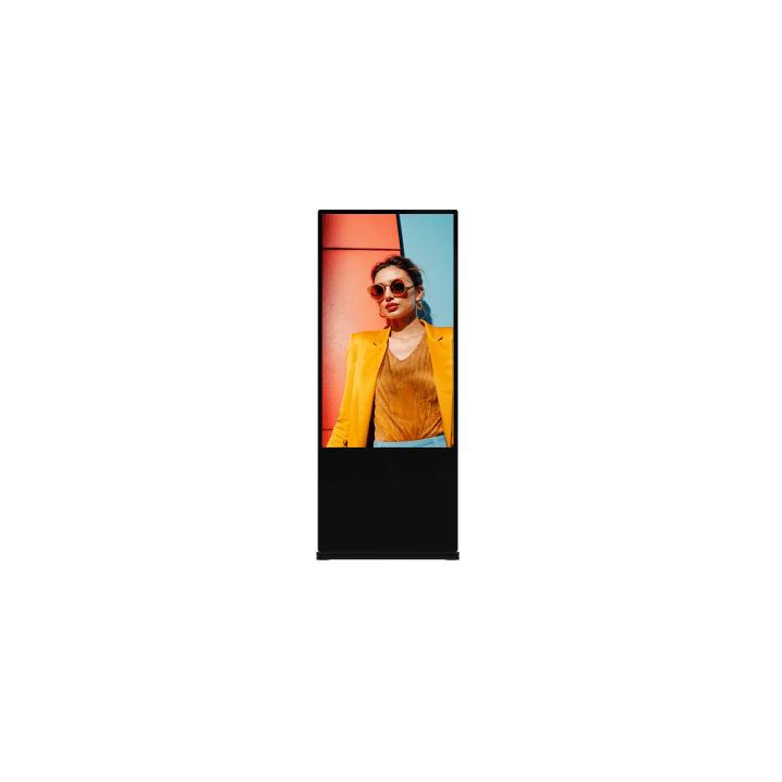 Pantalla de 55" 4K para Publicidad Digital / Base para Piso (Totem) / Gestión de Contenido y Control Centralizado