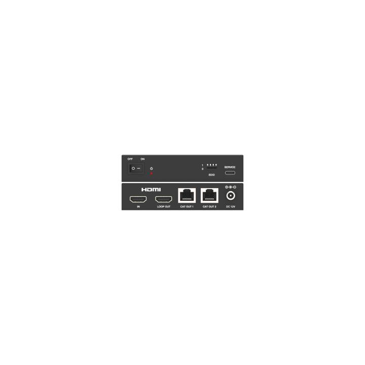 Splitter HDMI 1x2 | 4K@60Hz a 60m | 4K@30Hz a 70m | Cable Cat6 | EDID | HDCP 2.2 | Salida Loop
