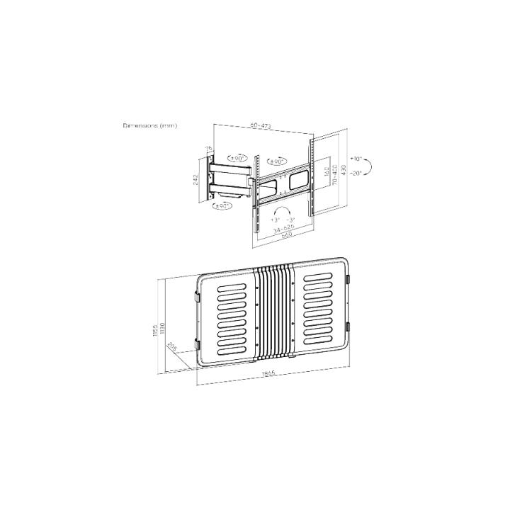 ENCLOSURE PARA PANTALLA HASTA 75" |  RESISTENTE  A INTEMPERIE MONTURA PARED | CAPACIDAD  DE CARGA MAX. 50 KG
