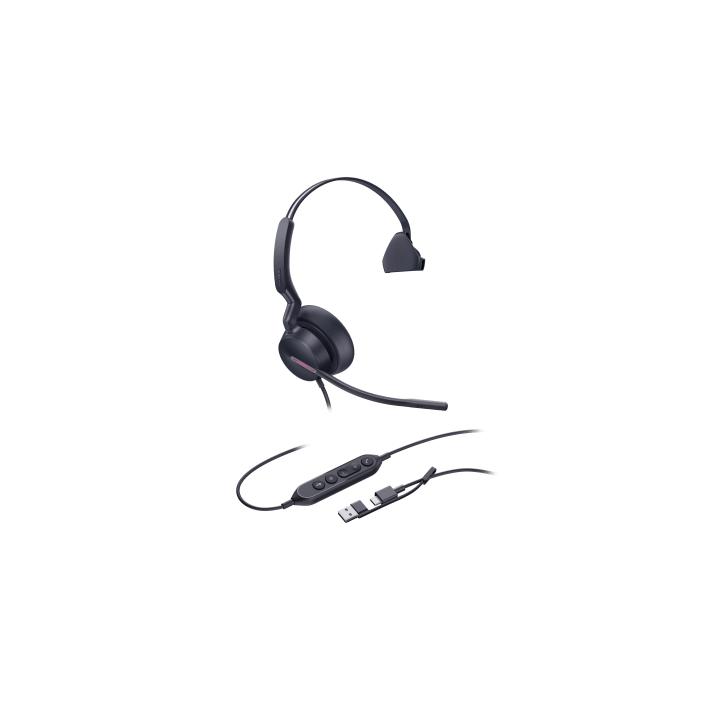 Diadema Alámbrica Yealink UH46 Mono USB-C/A Certificada con Microsoft Teams
