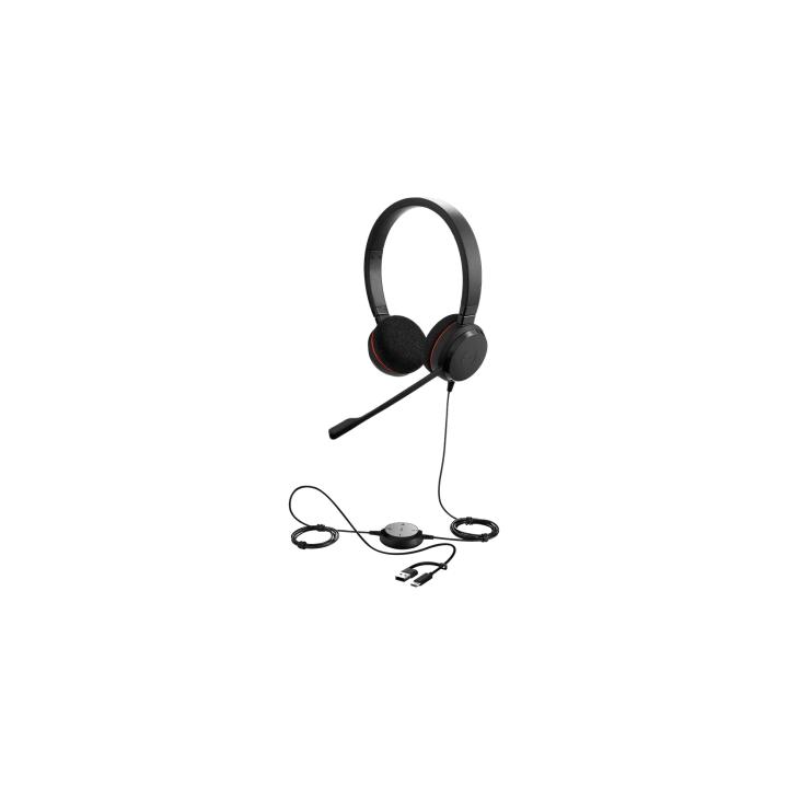 Jabra Evolve 20 DUO con Conexión USB C/A, Micrófono con Cancelación de Ruido de Ultima Generación, Configuración