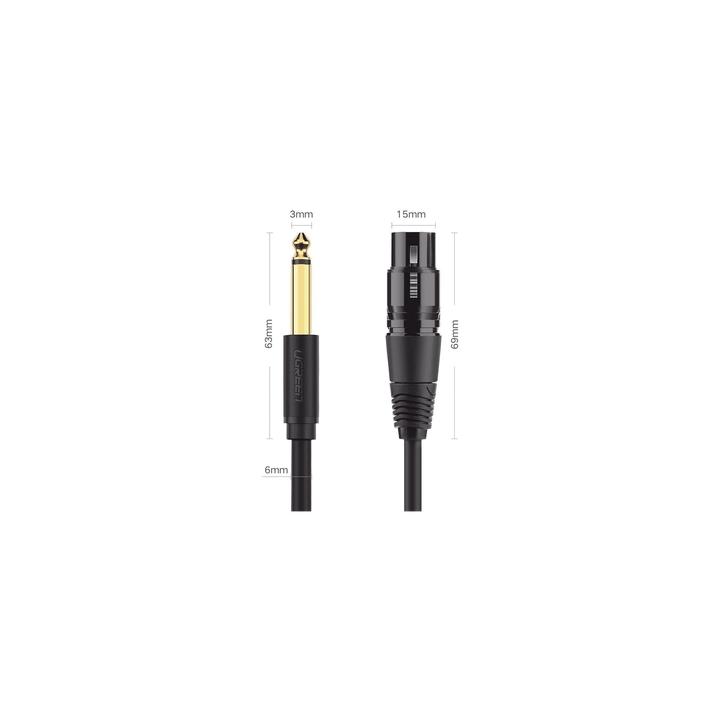 Cable para Micrófono Plug 6.35 mm (1/4 Inch) Macho a XLR Canon Hembra / Núcleo de Cobre / 5 Metros / Alta Calidad /