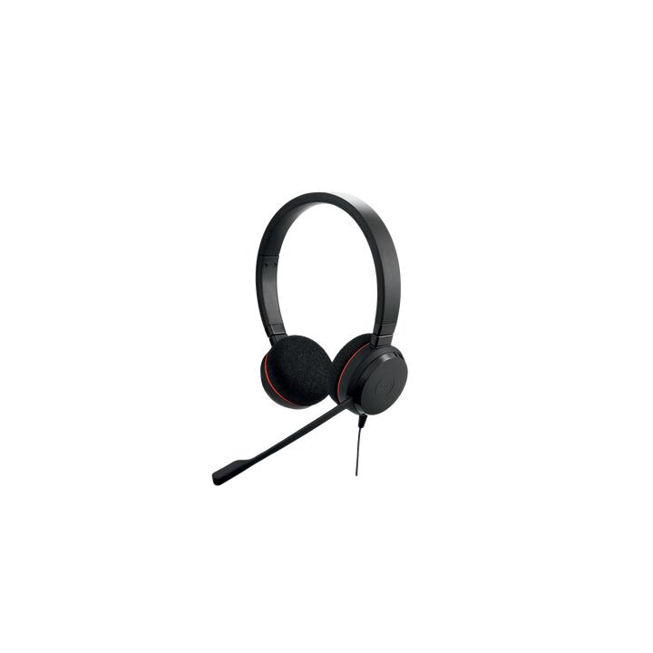 Jabra Evolve 20 Duo con conexión USB, micrófono con cancelación de ruido de última generación, configuración Plug